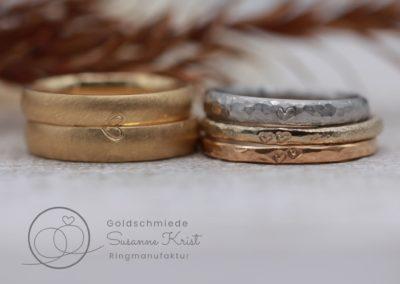 Ringe mit Herzen als Auswahl in Gold, Platin, Weissgold und Rotgold