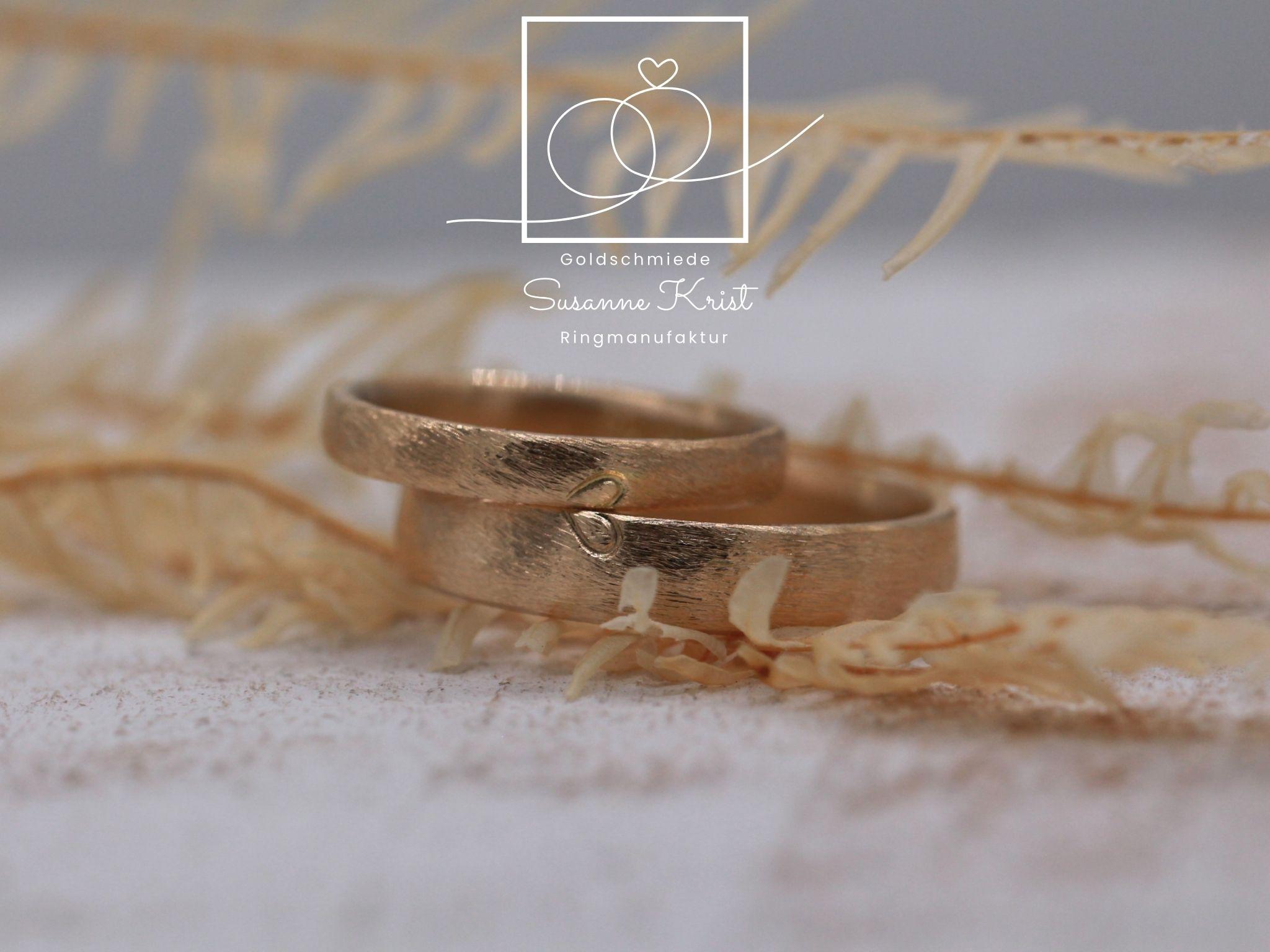 Herztrauringe aus Rosegold Herztrauringe aus Rosegold